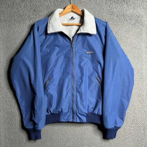 Vtg Patagonia Jacket Medium Fleece Lined Bomber Jacket Full Zip 90s USA Made - Picture 1 of 15